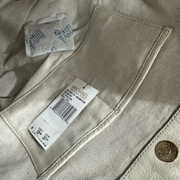 Excellent Michael Kors Millbrook Circa Twill MK Logo Leather Large Shoulder Bag - Picture 10 of 11